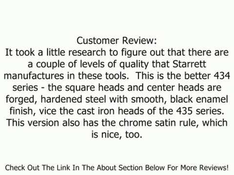 Starrett C434-12-4R Combination Set with Square, Center and Reversing Protractor and Satin Chrome blade Review