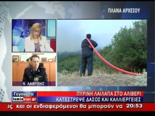 Σε ύφεση η φωτιά στο Αλιβέρι που έκαψε ήδη 1.500 στρέμματα