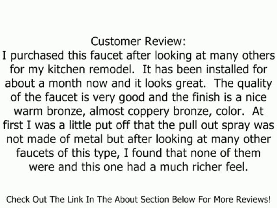 Danze D457014BS Opulence Single-Handle Kitchen Faucet with Pull-Out Spout, Black Satin Review