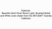 Artcraft Lighting SC785 Scandia Semi-Flush Mount Light, Brushed Nickel with White Linen Shade Review
