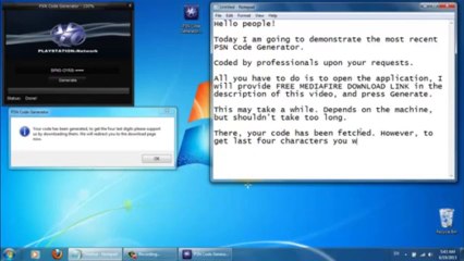 PSN Code Generator - Works as of 2013