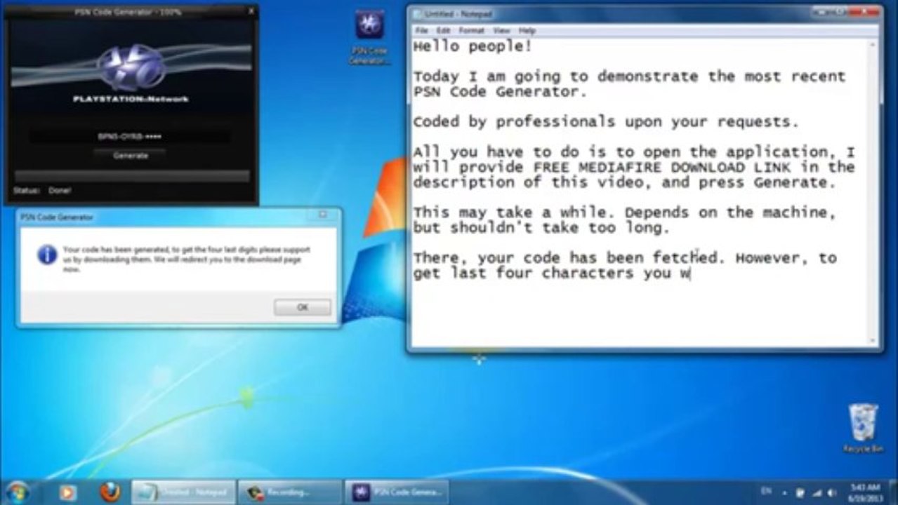PSN Code Generator - Works as of 2013