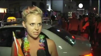 Gay rights protests outside Russian Embassy in Israel