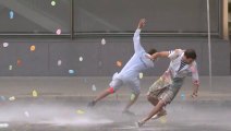 Huge Slow Motion Water Balloon Fight with 1500 people!! Starring Freddie Wong!