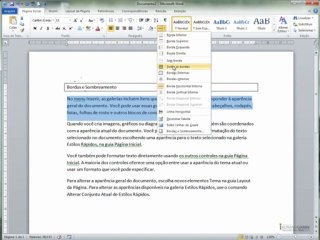 word2010  CAPÍTULO 6 - AULA 1 Bordas e sombreamento