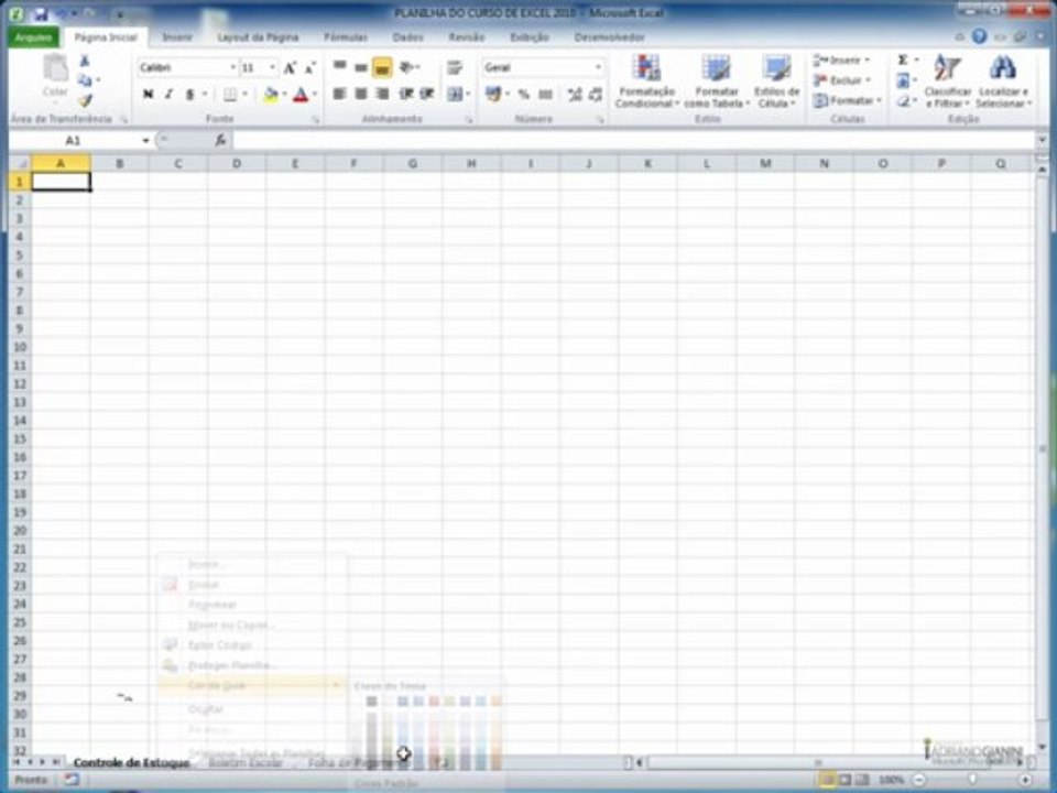 excel2010  CAPÍTULO 1 - AULA 3 Inserir e excluir planil
