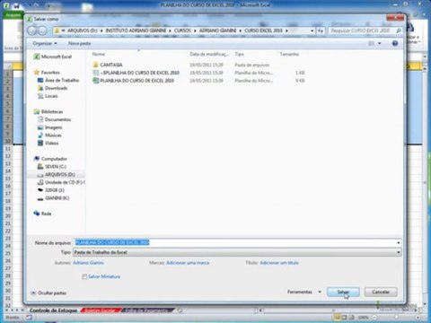 excel2010 CAPÍTULO 1 - AULA 5 Abrir salvar arquivos