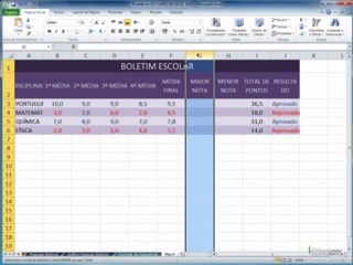 excel2010  CAPÍTULO 9 - AULA 1 Planilha boletim avançad
