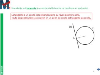 4ème - DISTANCES - Tangente à un cercle
