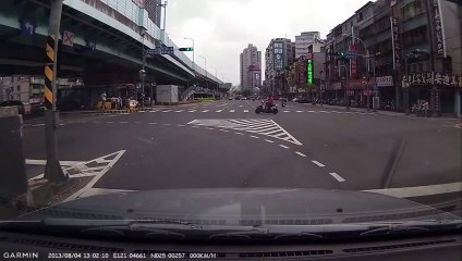 Download Video: Impressive Scooter accident in China!! Driver hitted by a car and flying over the road...