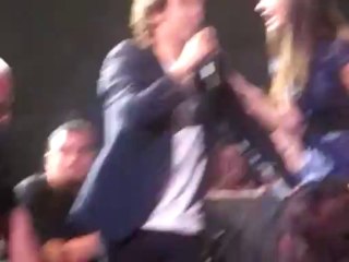 Josh Groban singing with audience member Montreal July 23