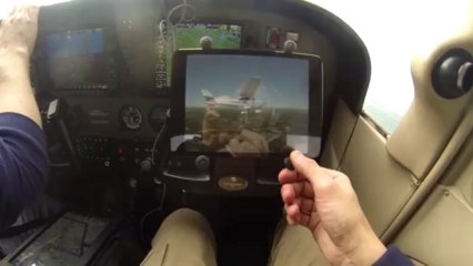 Le jeu "Infinite Flight" sur iPad en vol dans un Cessna