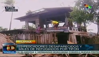 Tifón Útor toca tierra en Filipinas, hay 23 pescadores desaparecidos