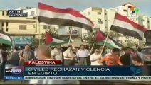 Palestinos protestan contra violencia en Egipto