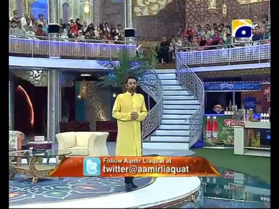 29th Iftari Iftar aamir ke sat Part 1 in Amaan Ramazan with Aamir Liaquat 1434h 8-8-2013 -001
