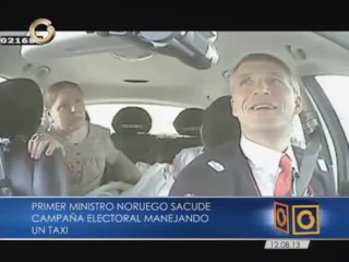 Primer ministro de Noruega se convierte en taxista por un día