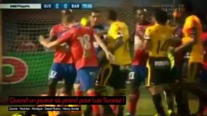 Quand un joueur se prend pour Luis Suarez et mord un adversaire au visage !
