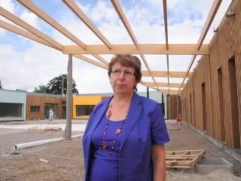 Leval travaux école giratoire et abord avec Evelyne Hallant maire été 2013