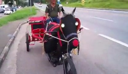 Strange Cart with no real horses and average speed of 30 miles/hour!!