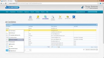 WebHR - Video Tutorials - Recruitment - Job Candidates