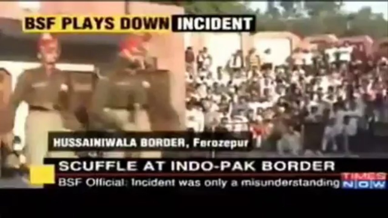 Fight At Wagah Border Between Pakistani Solider and Indian Army Solider