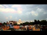 Time Lapse : Cloudy sky above the Taj Mahal