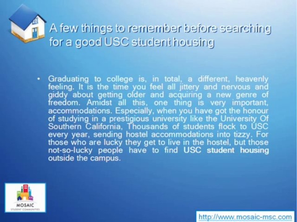 A few things to remember before searching for a good USC student housing
