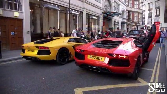 Duel de deux Lamborghini Aventador en plein Londres!! Ah ces riches...
