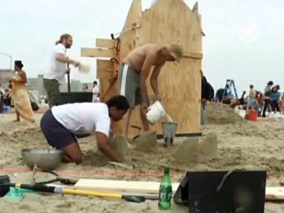 Замки из песка для взрослых построили в Нью-Йорке