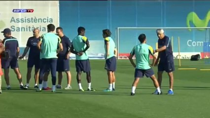 Messi works seperatley and hopes to recover in time for league debut