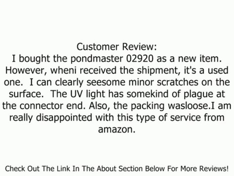 Pondmaster 02920 20-Watt Ultra-Violet-Light Pond Water Clarifier Review