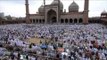 Muslims performing prayers at the largest pilgrimage in India- Jama Masjid