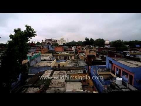 View of Taj Mahal from the top of the building - Agra