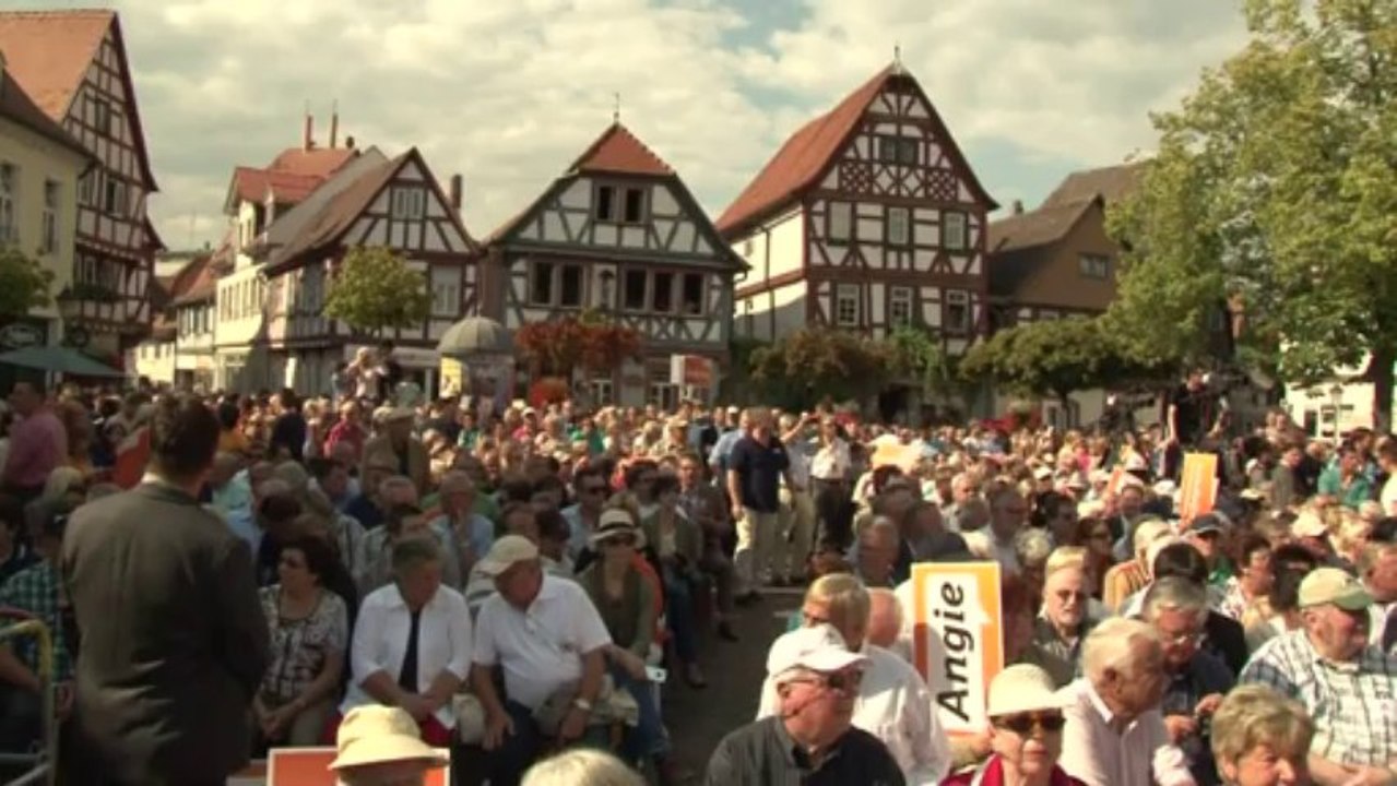 Merkel startet in die heiße wahlkampfphase in seligenstadt