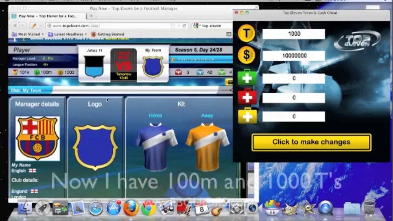 Top Eleven Token Hack, Cash Cheat, Token Cheat for MAC PC