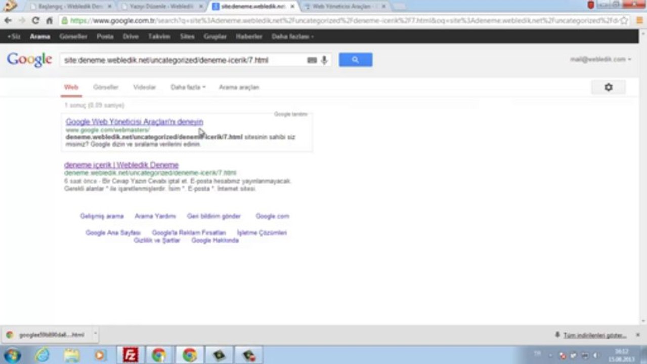 Google Webmasters ile içeriğinizi anında Google'da indexletin