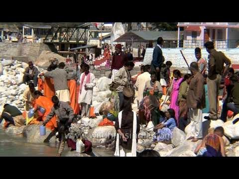 Drummers in the midst of Devotees at Gangotri Dham