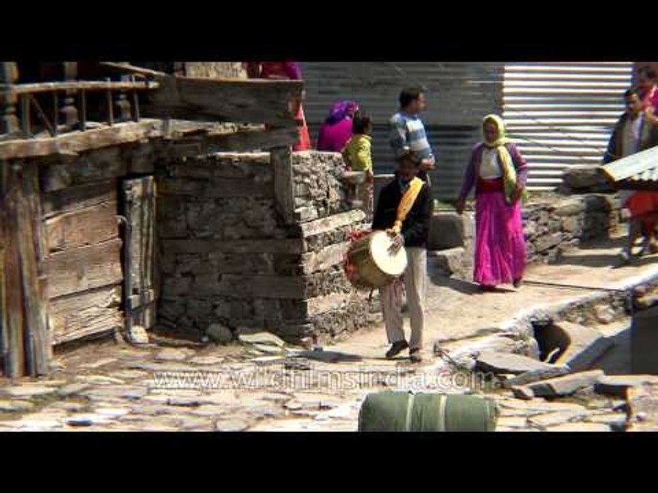 Gangotri temple in early winter, as the statues is moved down to a lower station