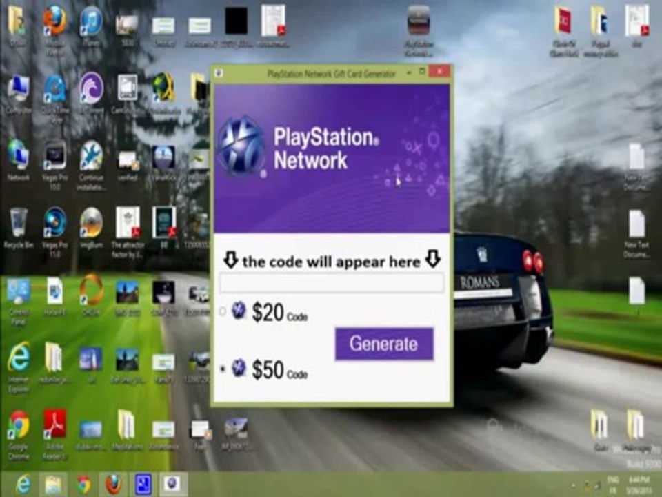 PSN Code Generator 2013 august (Windows and Mac OS )