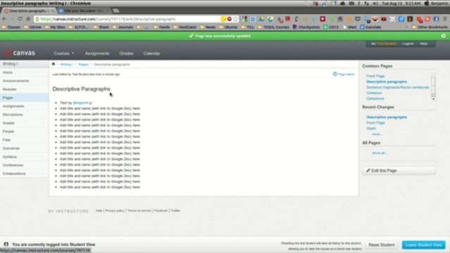 Link Google Docs to Canvas Page