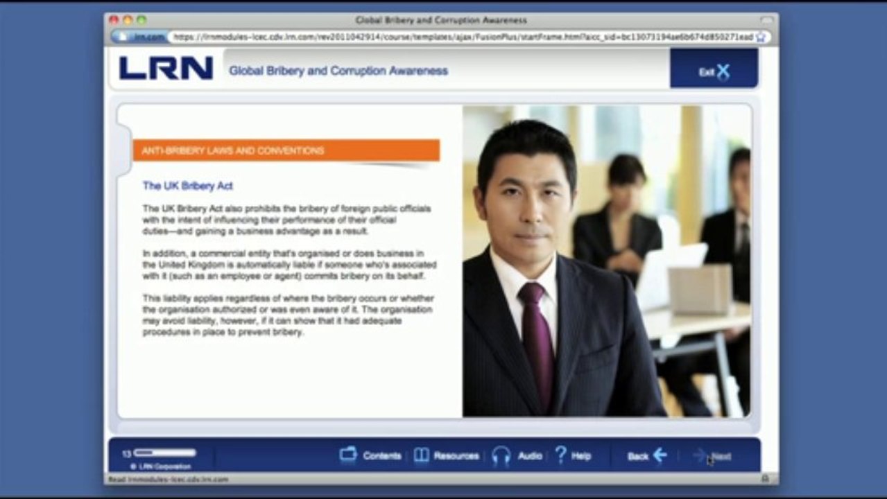 UK Bribery Act Training Course Example