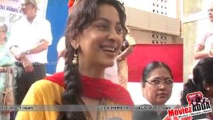 Juhi Chawla Comes For Flag Hoisting @ School For Mentally Challenged