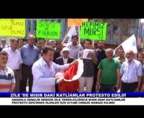 ZİLE DE MISIR DA Kİ KATLİAMLAR PROTESTO EDİLDİ