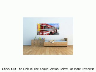 Fire Truck - 72"W x 48"H - Peel and Stick Wall Decal by Wallmonkeys Review