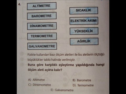 FİZİĞİN DOĞASI TEST 4 ( KARAAĞAÇ )