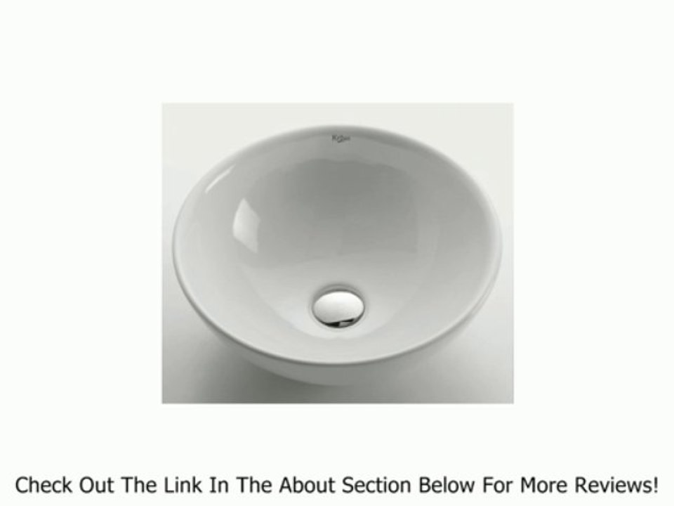 Kraus KCV-141-CH White Round Ceramic Sink with Pop Up Drain, Chrome Review