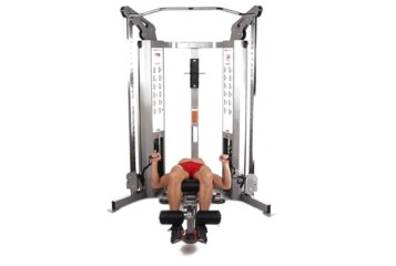 Cable Bench Press (Decline_Overhand Grip_Individual Handles)