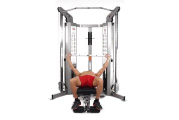 Cable Bench Press (Flat_Overhand Wide Grip_Long Bar)