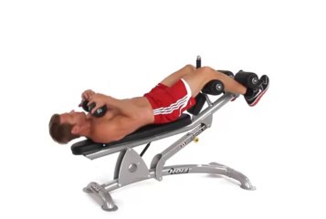 Dumbbell Situp (Decline Bench_Oblique)
