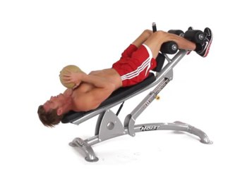 Medicine Ball Crunch (Decline Bench)